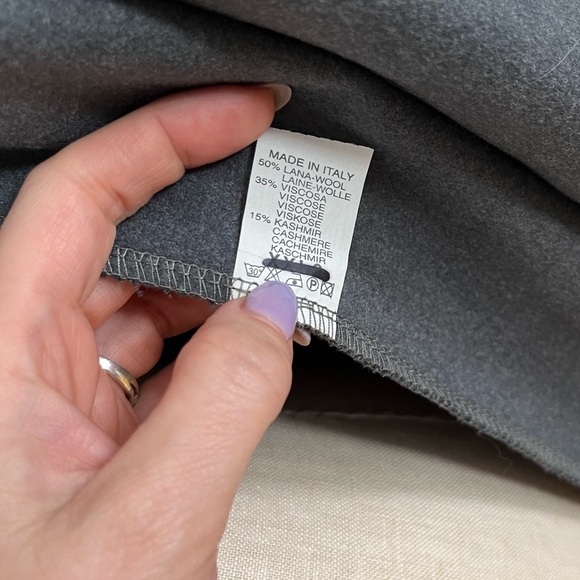 Made in Italy grey vest cape one size Lana Wool Cashmere New! - Picture 5 of 10